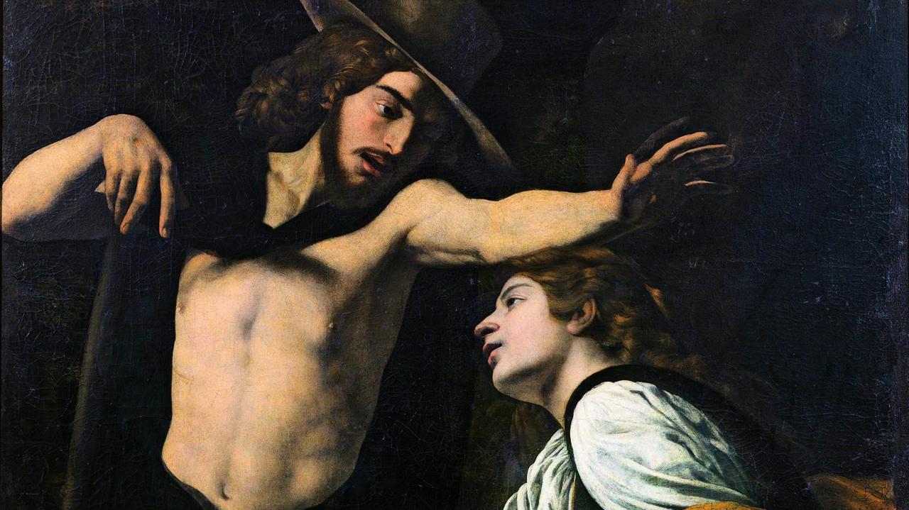L'opera "Noli me tangere" capolavoro del maestro napoletano Giovanni Battista Caracciolo, detto Battistello esposta al Palazzo Pretorio di Prato