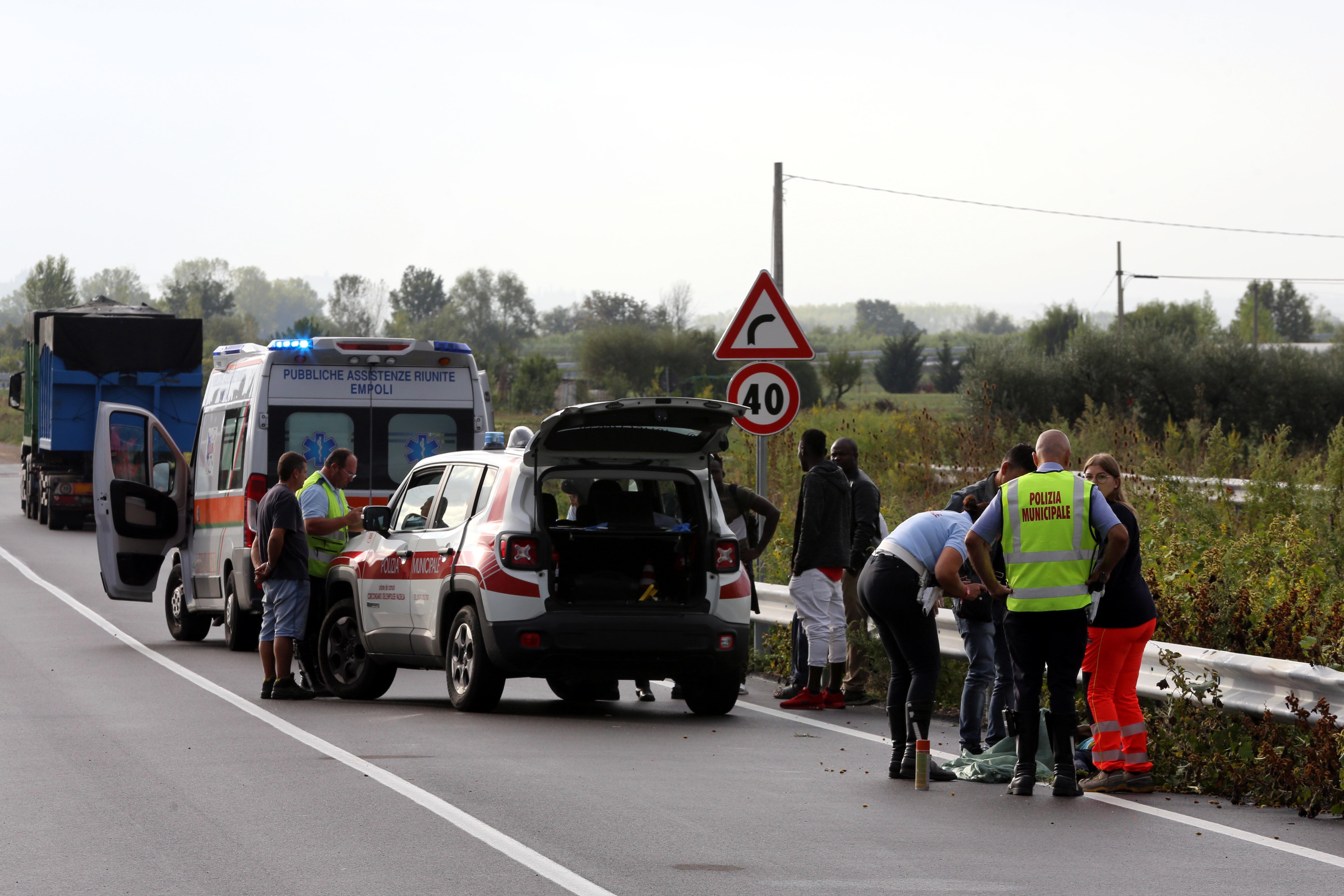 Il luogo dove è avvenuto l’investimento mortale del ciclista Muhammad Dramè (foto Carlo Sestini)