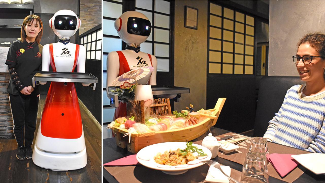 Ora il sushi al tavolo te lo porta Budin, stupore e sorrisi per la cameriera-robot