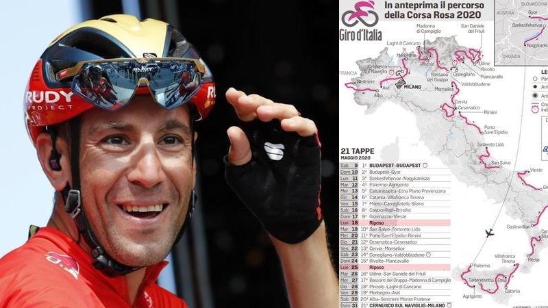 Vincenzo Nibali e il tracciato del Giro 2020