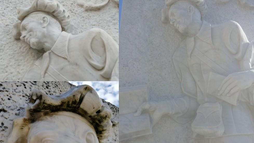 Conclusi i restauri al portale medievale e alla statua dei librai