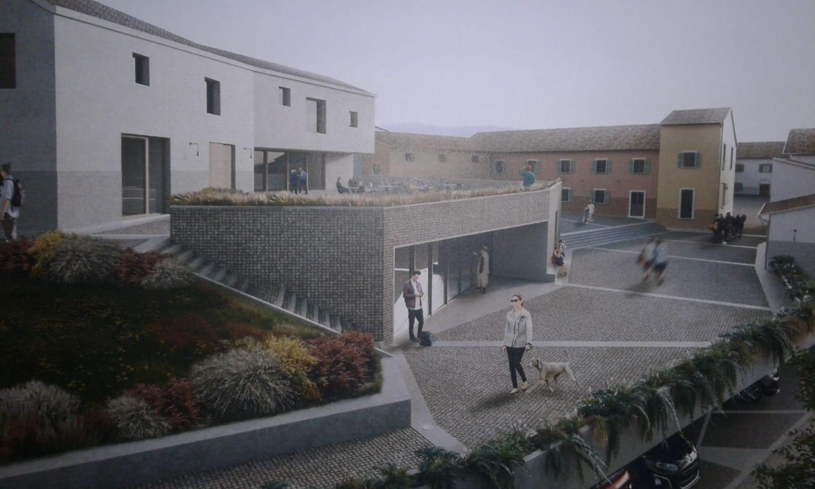 Uno dei rendering in mostra a Carmignano
