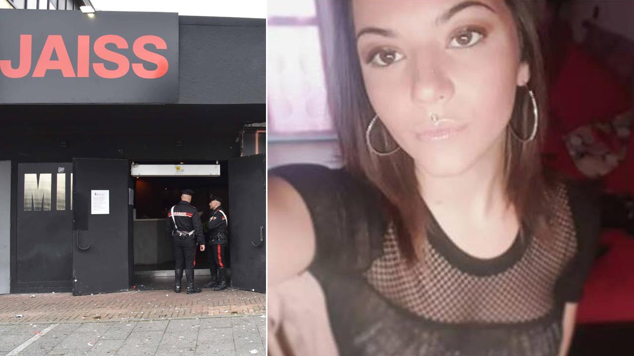 Erika Lucchesi e l'ingresso della discoteca