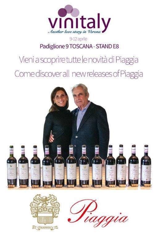 Mauro Vannucci insieme alla figlia Silvia nella foto di un manifesto presentato a Vinitaly
