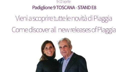 Mauro Vannucci insieme alla figlia Silvia nella foto di un manifesto presentato a Vinitaly