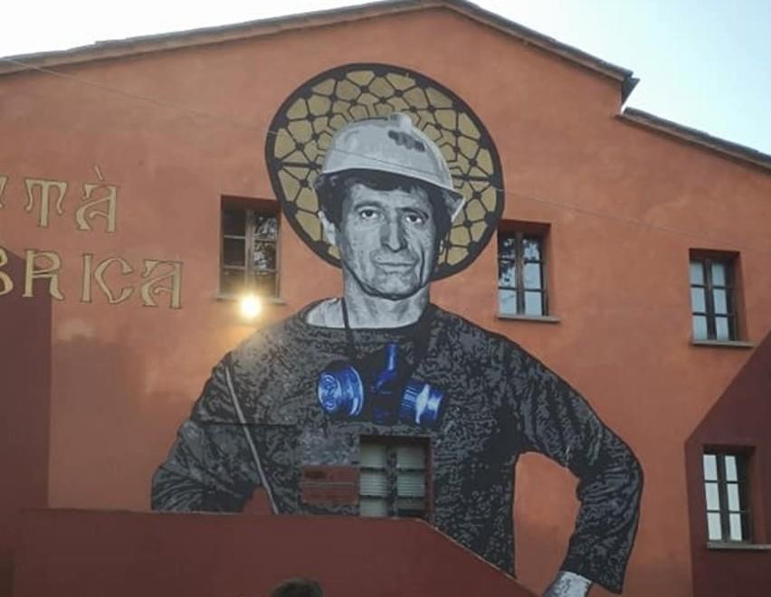 Omaggio ai minatori da parte dei ragazzi e con la firma di Ache77 