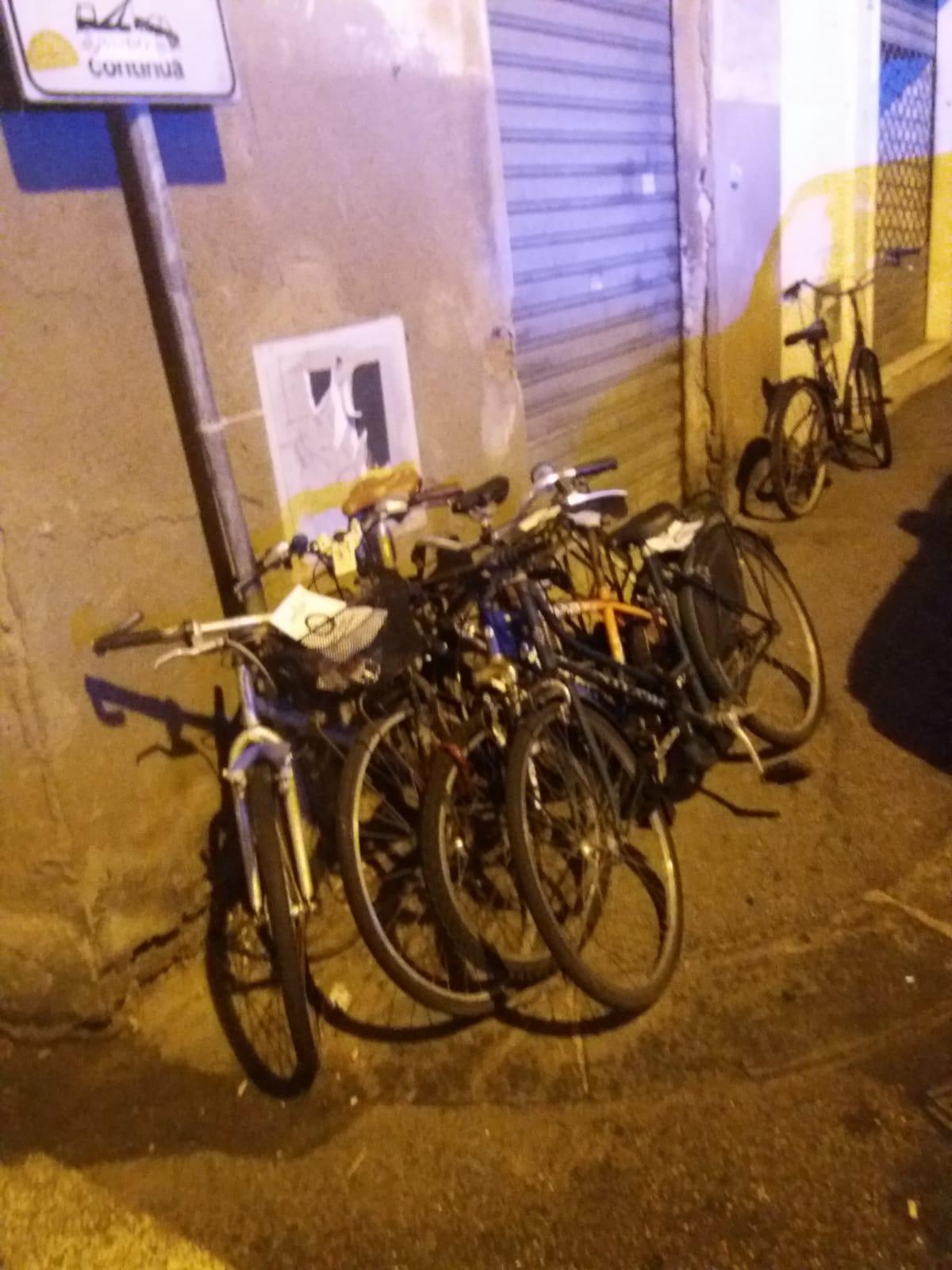 Alcune bici rimosse
