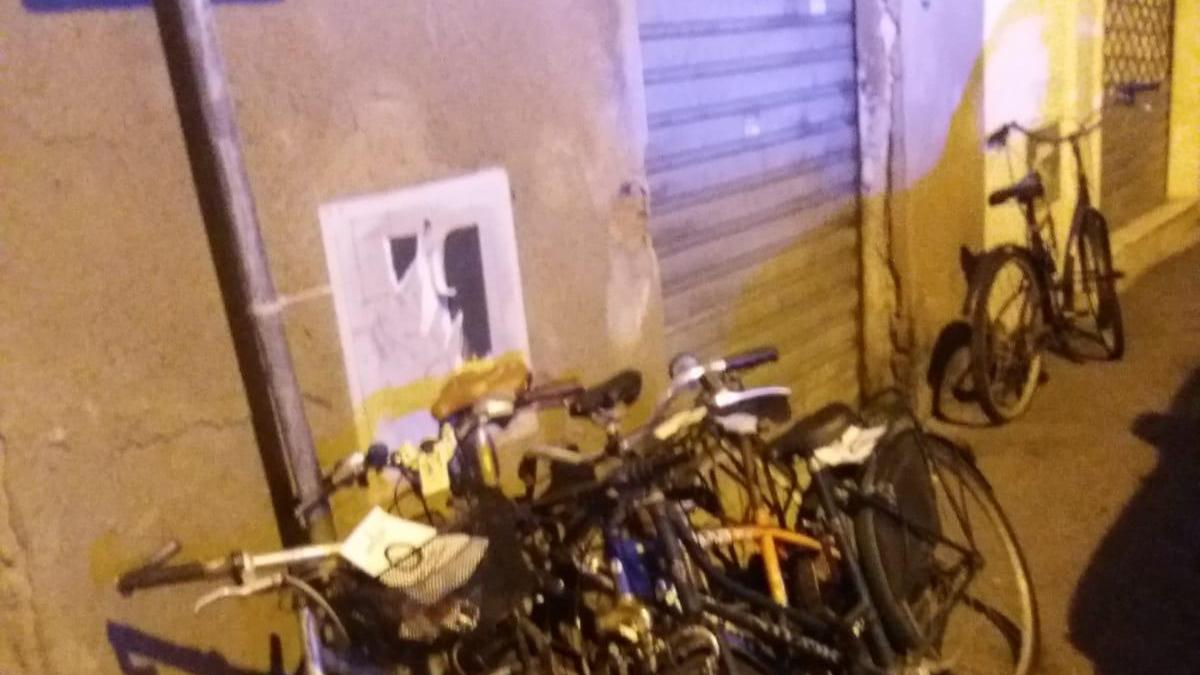 Alcune bici rimosse
