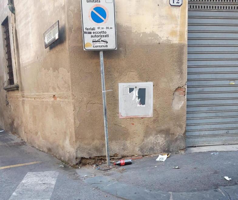 Via Terrazzini prima e dopo l’intervento dei vigili