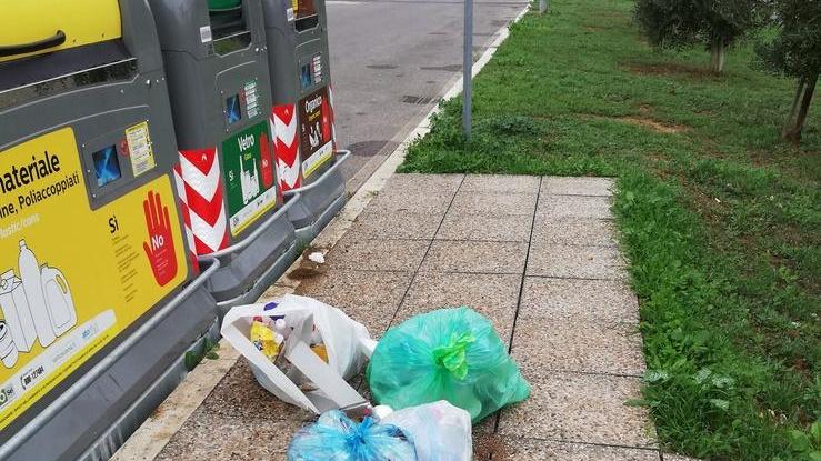 Cassonetti stracolmi e rifiuti a terra «Così non va»