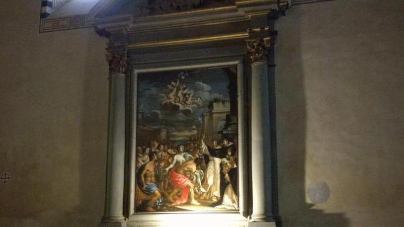 Una delle opere restaurate e ricollocate nella chiesa di Santa Caterina
