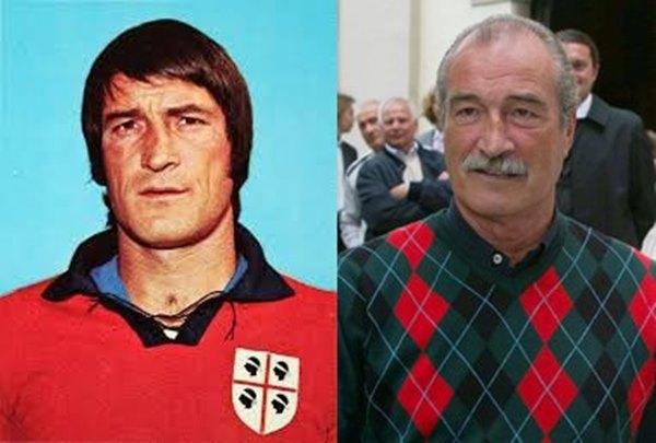 Albertosi con la maglia del Cagliari e in un'immagine più recente