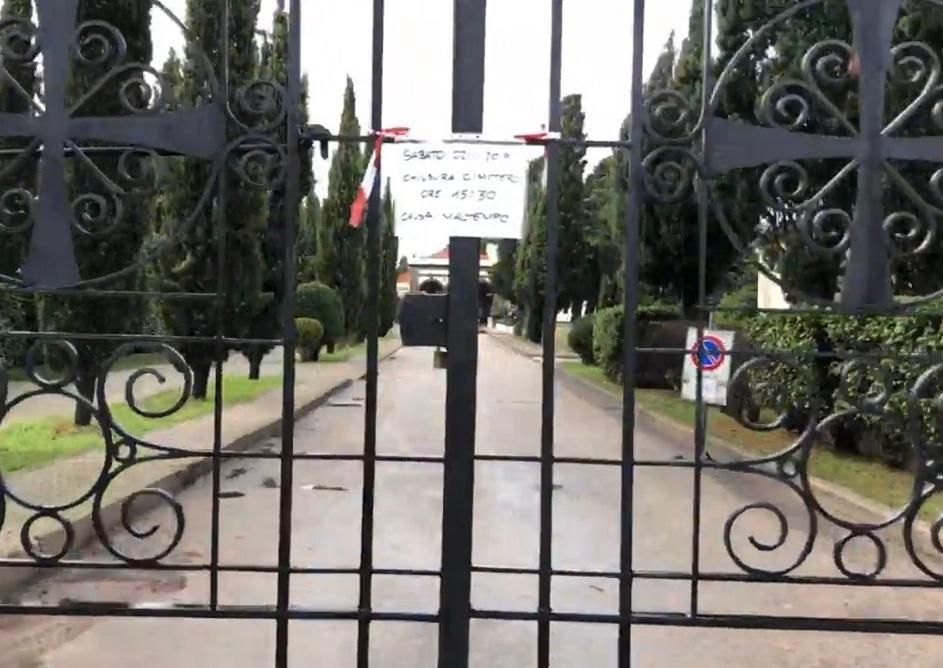 Cimitero chiuso per il maltempo