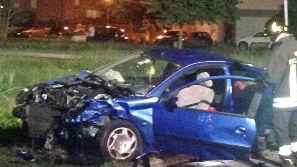 L'auto dopo l'incidente