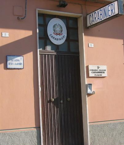 La caserma dei carabinieri di Ploaghe, immagine di repertorio