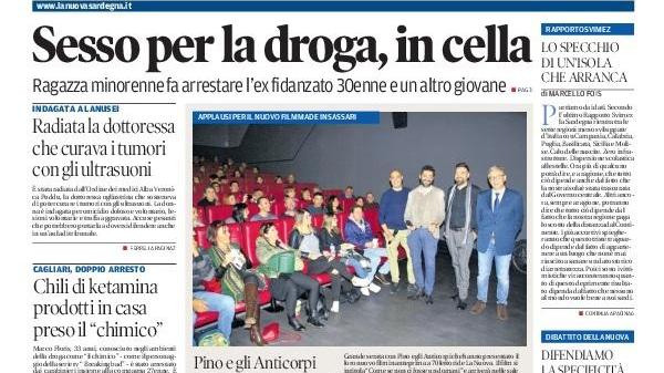 La Nuova Sardegna - Prima Pagina - 8 novembre 2019