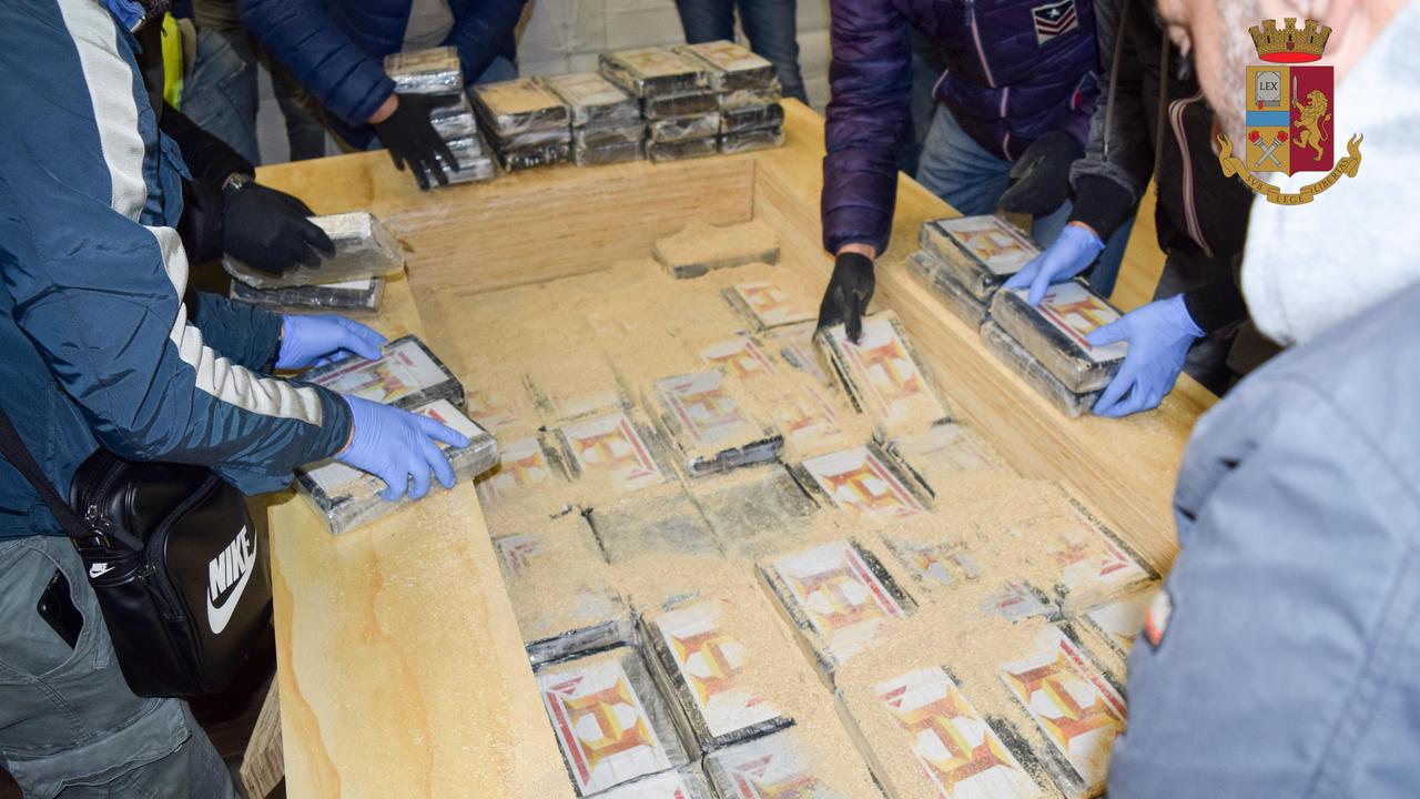 Parte della cocaina rinvenuta