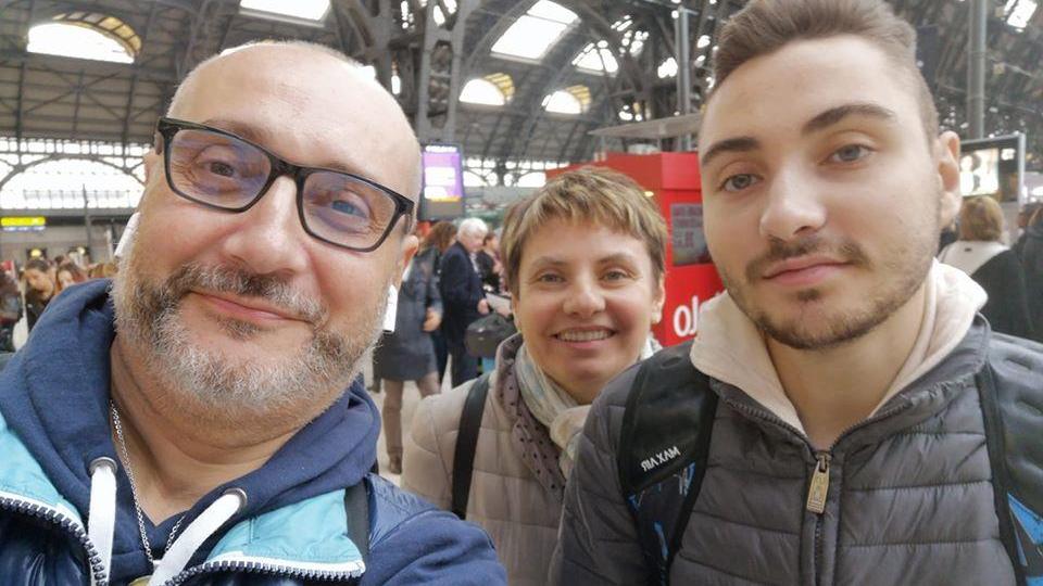 Fabio Degl'Innocenti insieme ai genitori