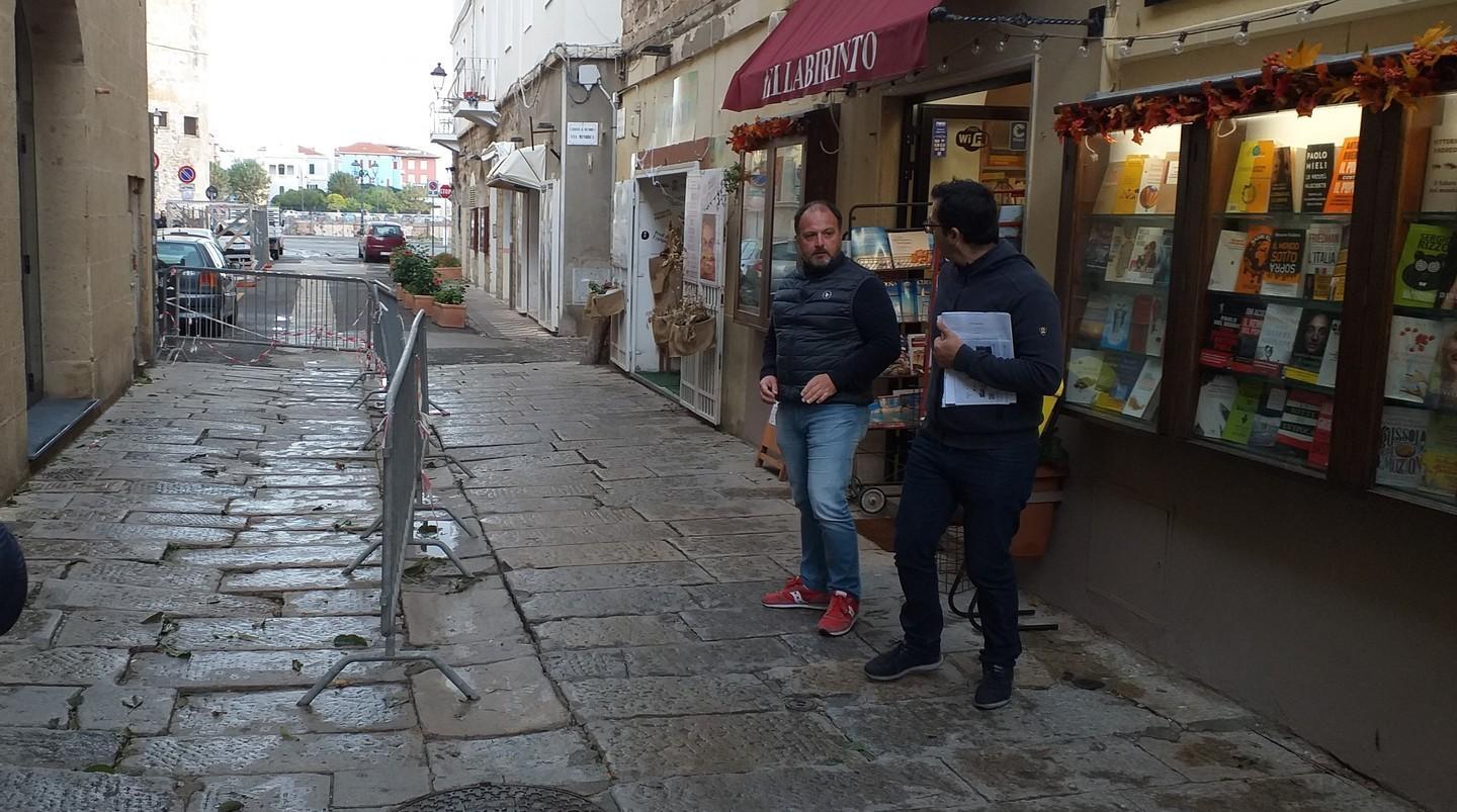 Cedimento in via Carlo Alberto Abbanoa pronta a intervenire