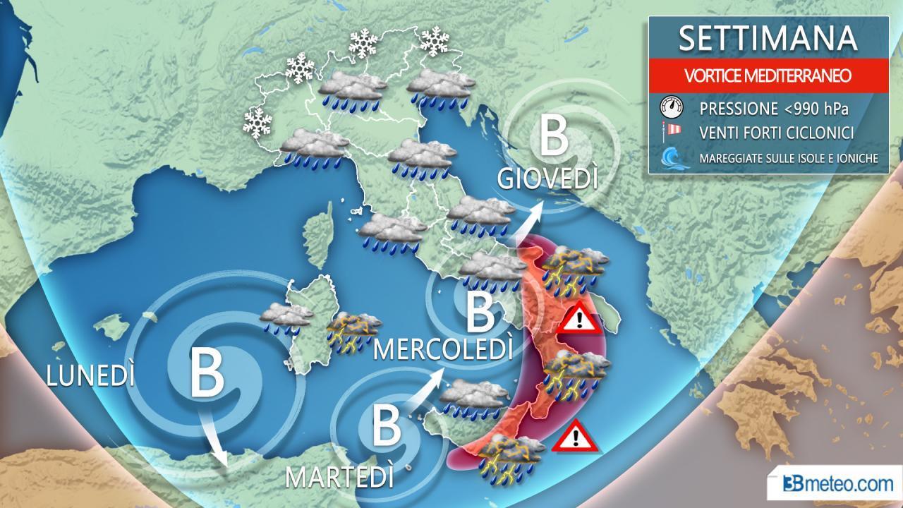 Meteo, una nuova settimana di maltempo