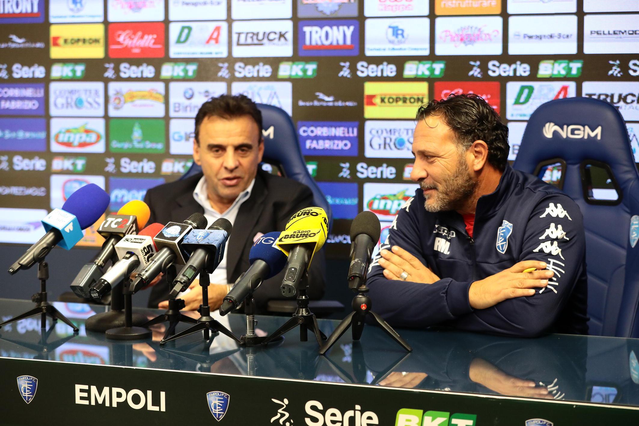 Il presidente Fabrizio Corsi insieme all'allenatore Roberto Muzzi