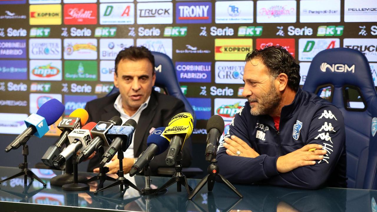 Il presidente Fabrizio Corsi insieme all'allenatore Roberto Muzzi