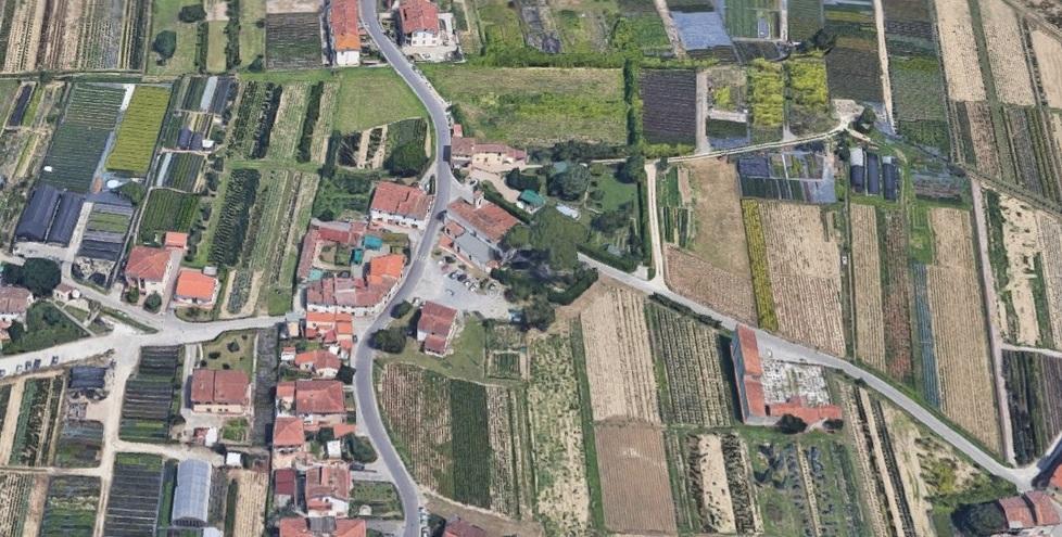 Una veduta aerea della frazione di San Pantaleo