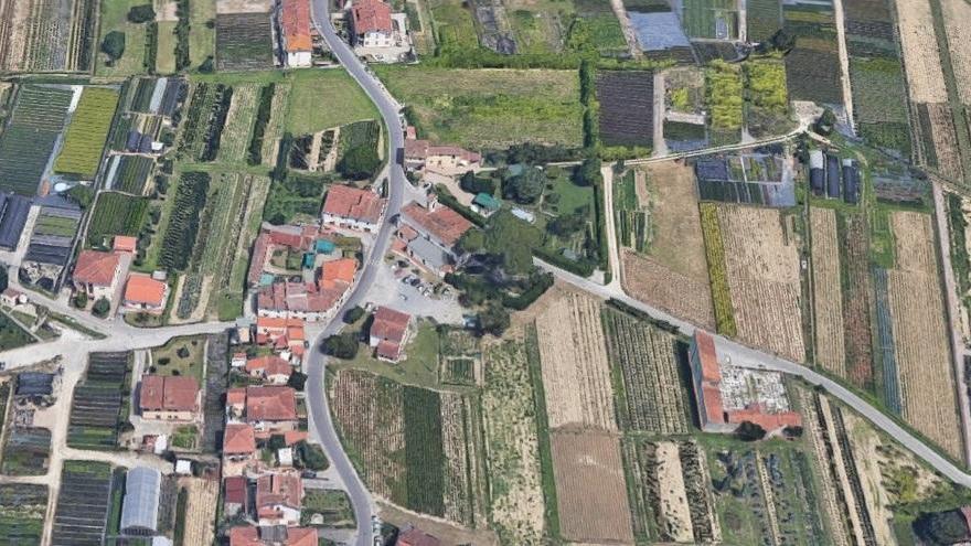 Una veduta aerea della frazione di San Pantaleo