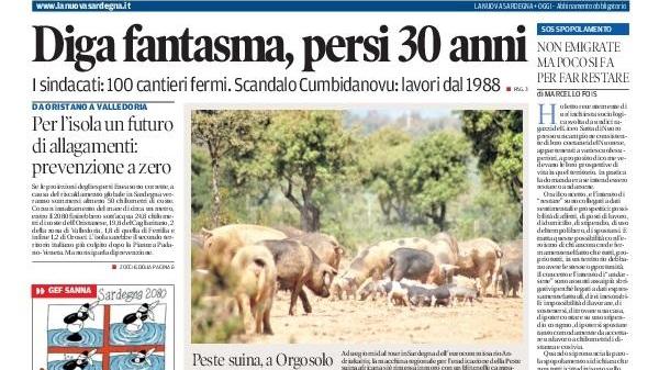 La Nuova Sardegna - Prima Pagina - 16 novembre 2019