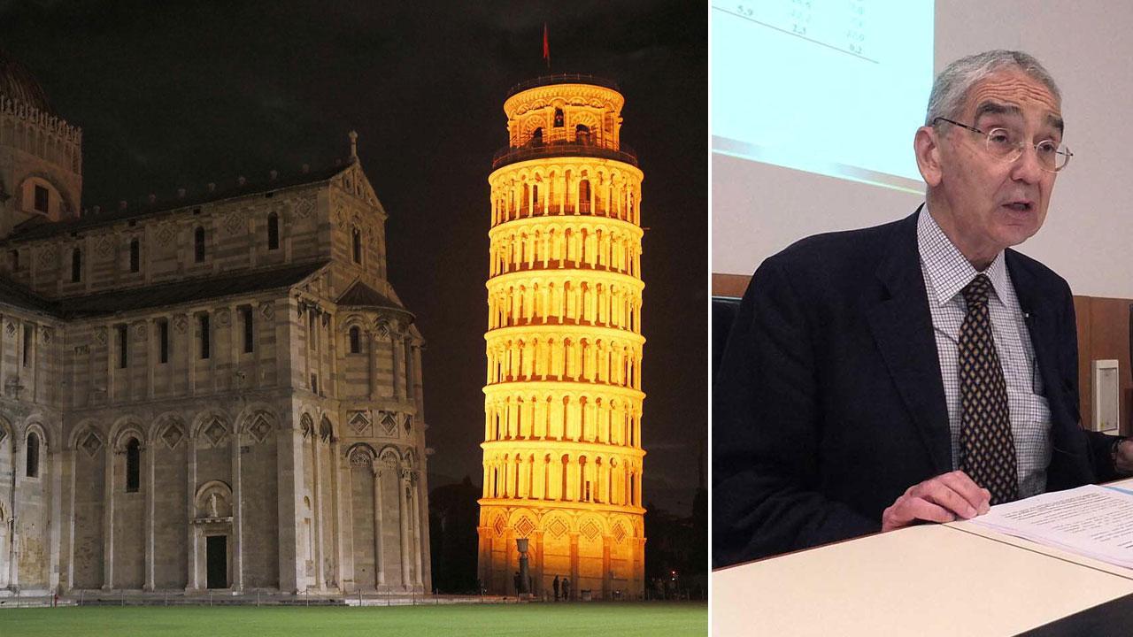 Una suggestiva immagine della Torre, a destra Pierfrancesco Pacini