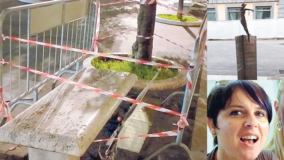 Uccisa dall'ex compagno, danneggiata per la sesta volta la statua che ricorda Cristina 