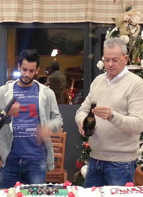 Il brindisi di un Natale del passato per Andrea Caponi e Paolo Boschi: speriamo porti fortuna quest’anno