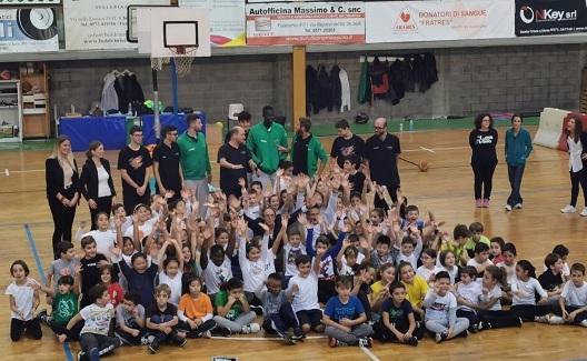Easybasket, al Palasport 1200 bambini per la festa del progetto targato Folgore 