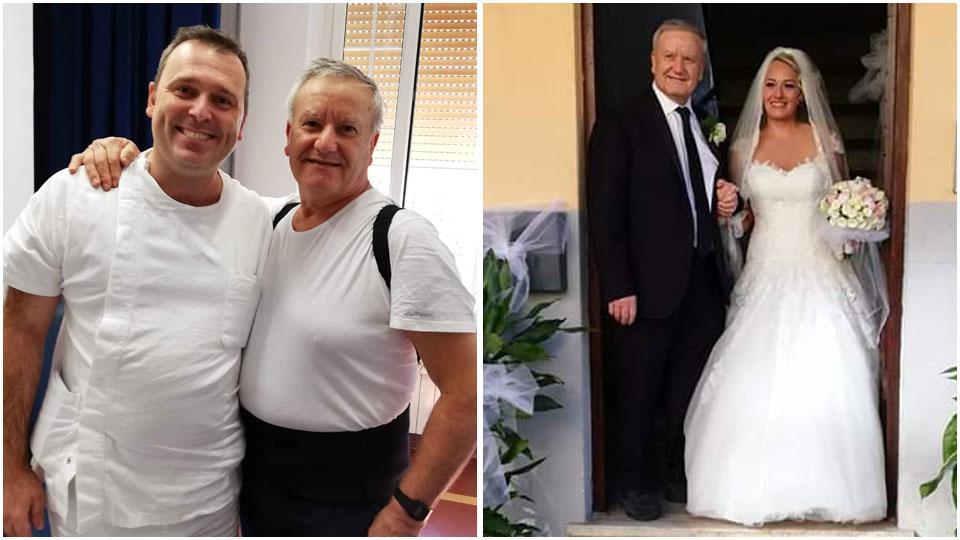 Grazie al chirurgo non finirà in sedia a rotelle e ha potuto accompagnare la figlia all'altare