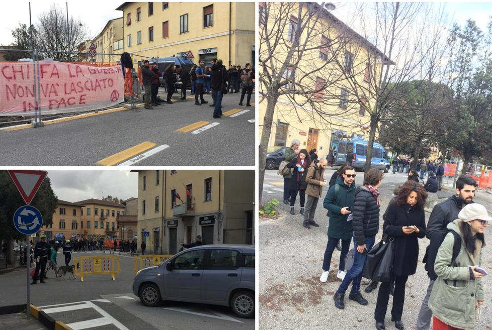 Presidio anarchico contro il Job Meeting e il traffico va in tilt 