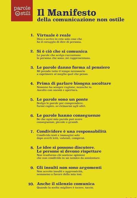 «Il Comune dice sì al manifesto contro il linguaggio che istiga l’odio» 