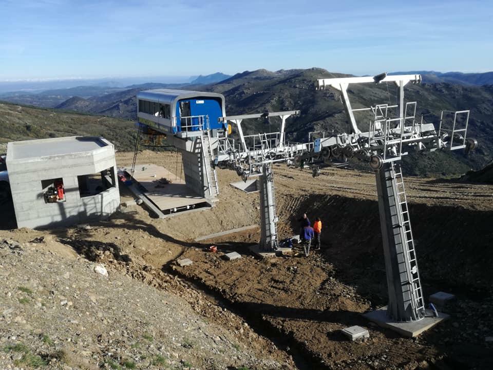La seggiovia in corso di realizzazione sul Bruncuspina