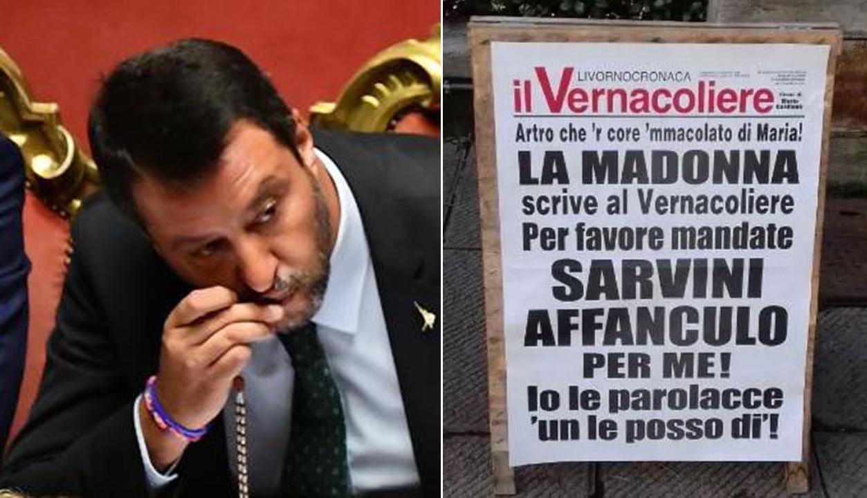 Salvini contro la locandina del Vernacoliere: la Chiesa interviene con umorismo... 