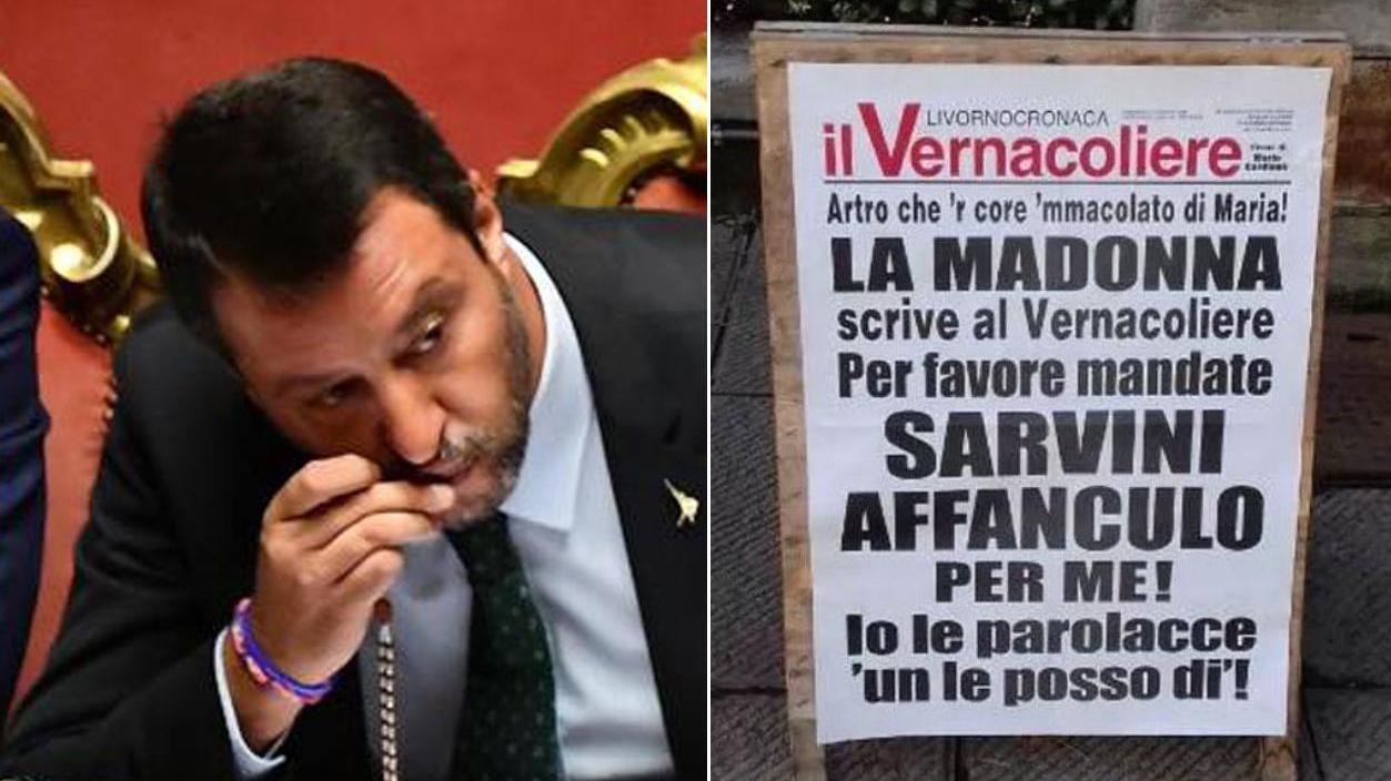 Salvini contro la locandina del Vernacoliere: la Chiesa interviene con umorismo...