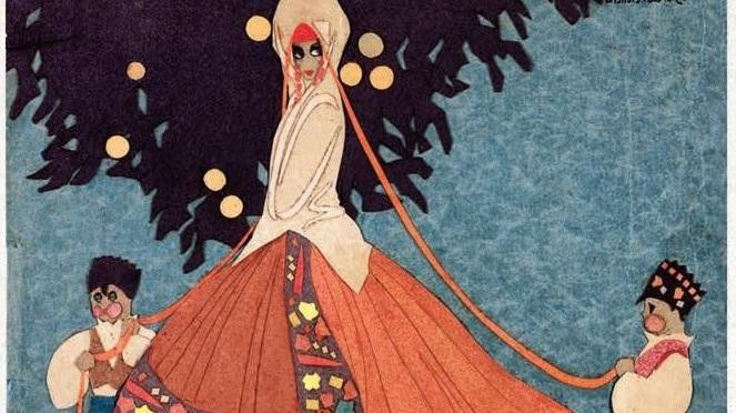 "S'Isposa", collage di Edina Altara del 1919 (collezione Man) usato nella copertina del volume di Grazia Deledda