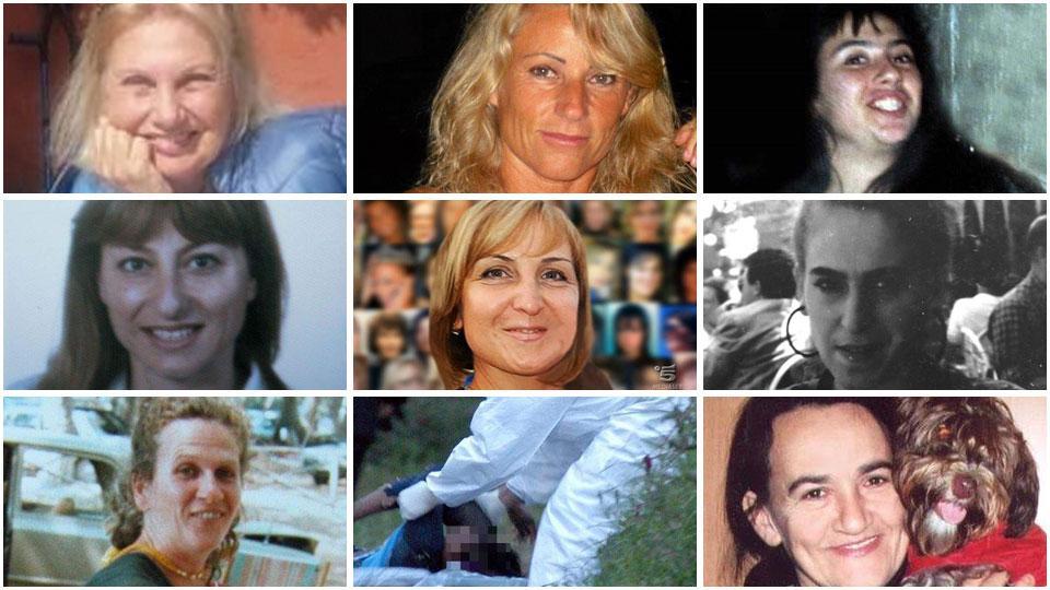 In alto (da sinistra): Anna Edvige Costanzo, Francesca Benetti, Giada Corridori. Al centro (da sinistra): Giusy Cuccia, Irina Meynster, Laura Franceschelli. In basso (da sinistra): Luciana Catocci, il ritrovamento del cadavere di Mercy Igbinovia, Mirna Bartolini