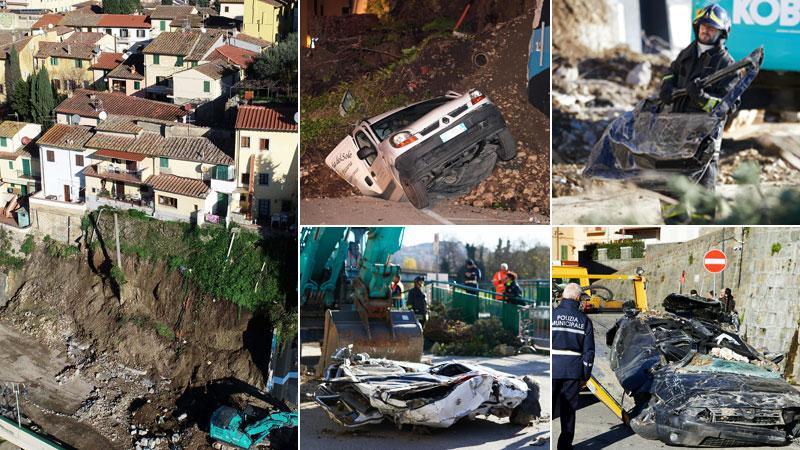 Montelupo, un boato e il muro crolla sulle auto in sosta: le segnalazioni sui cedimenti già in estate - Video