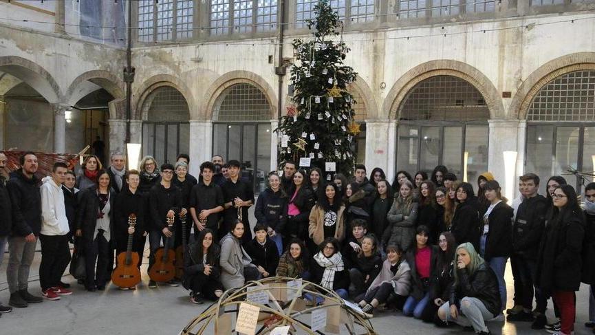 Il Mercato del Carmine si accende con l’albero di Natale dei Diritti Umani