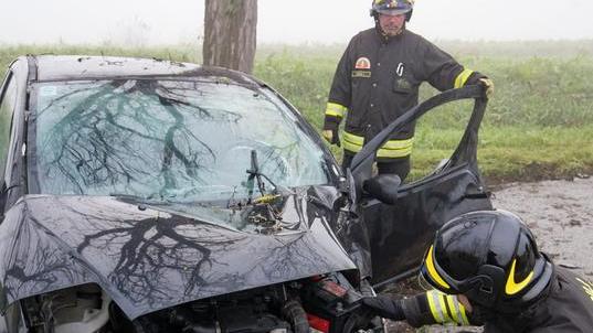 Auto finisce contro un albero Madre e figlio all’ospedale