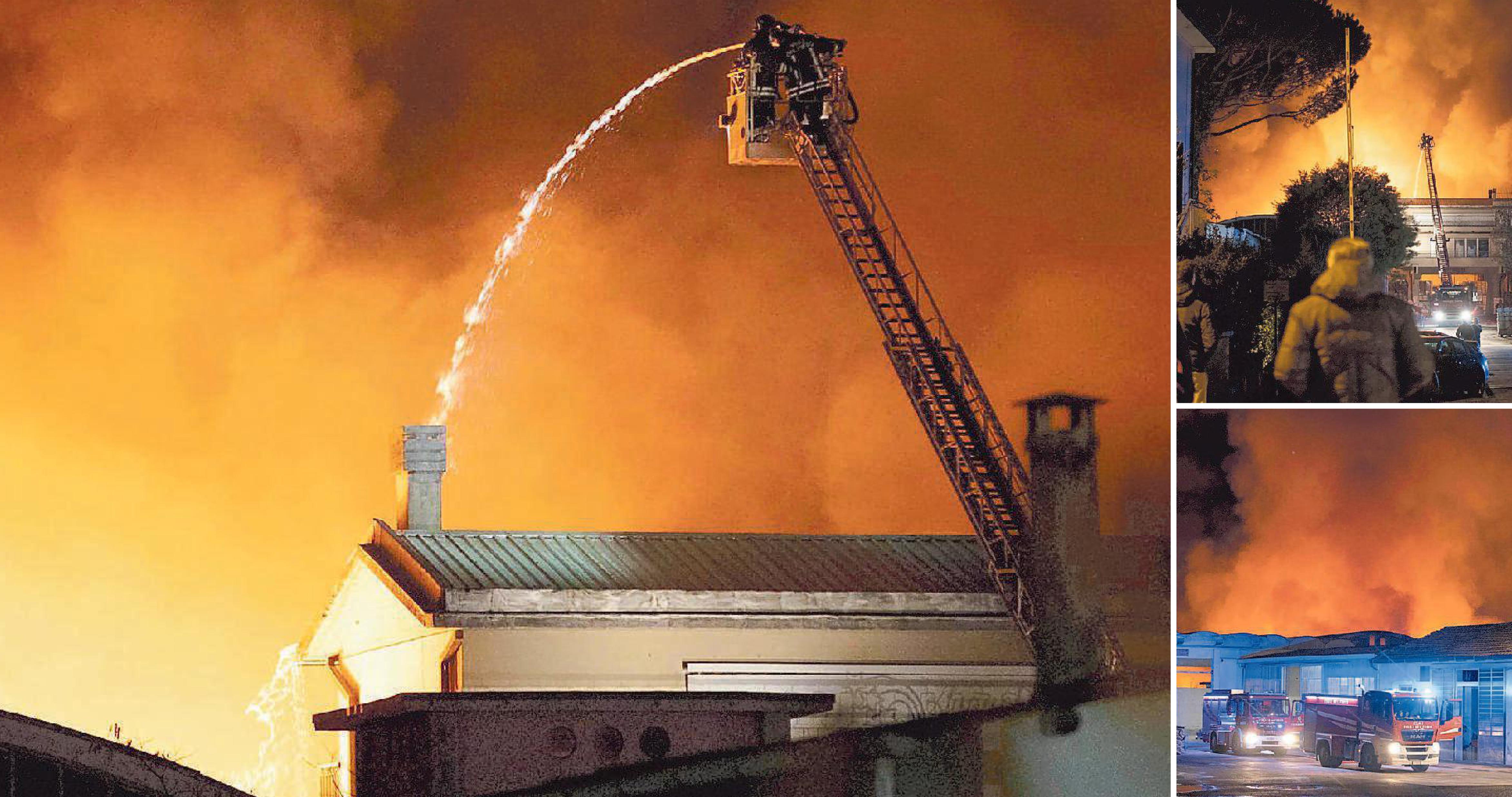 Incendio alla filatura Delta, le fiamme vicino alle case a Larciano 