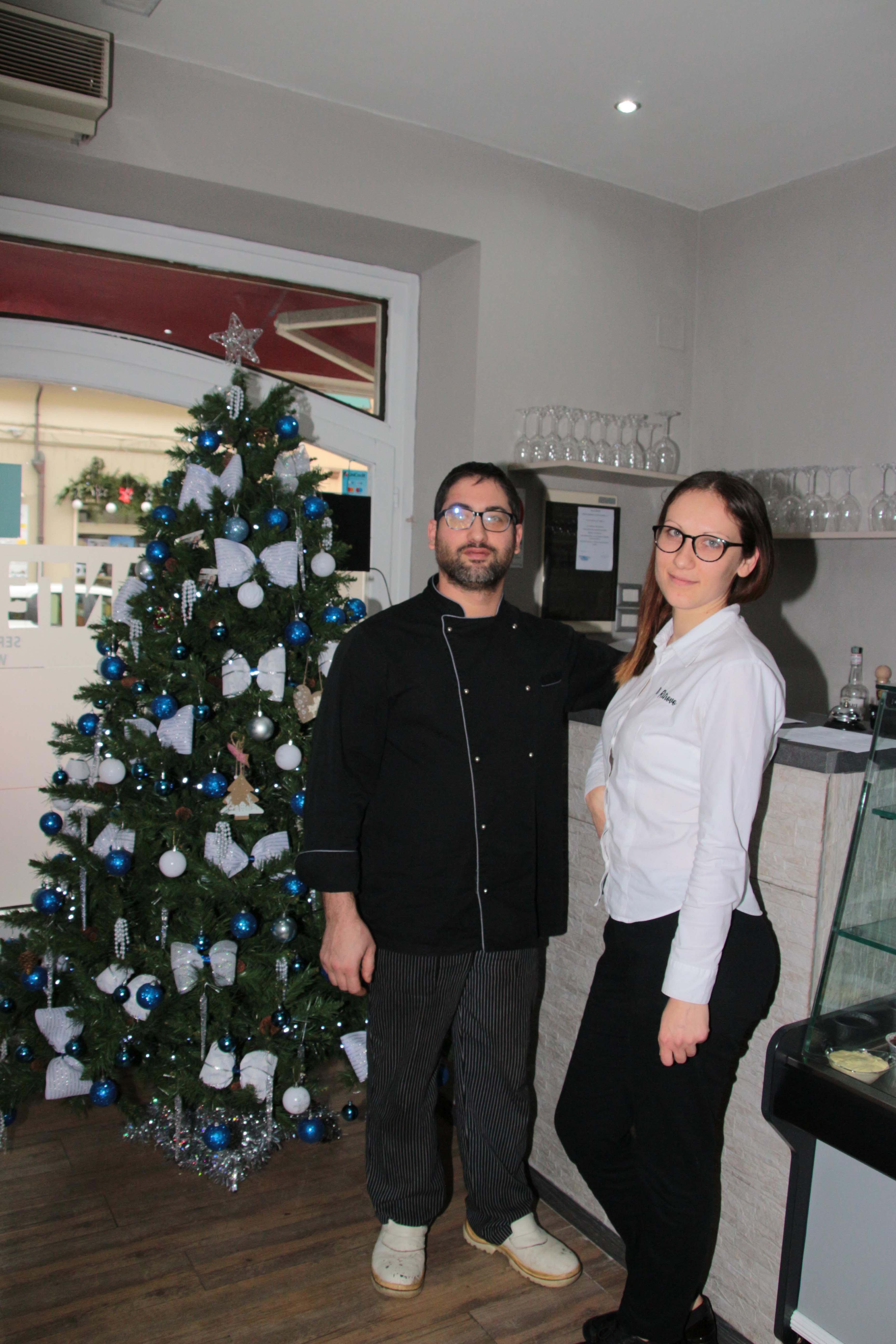 Lo chef Vincenzo Lecce e Inna Melnychenko de "Il ritrovo" di Viareggio