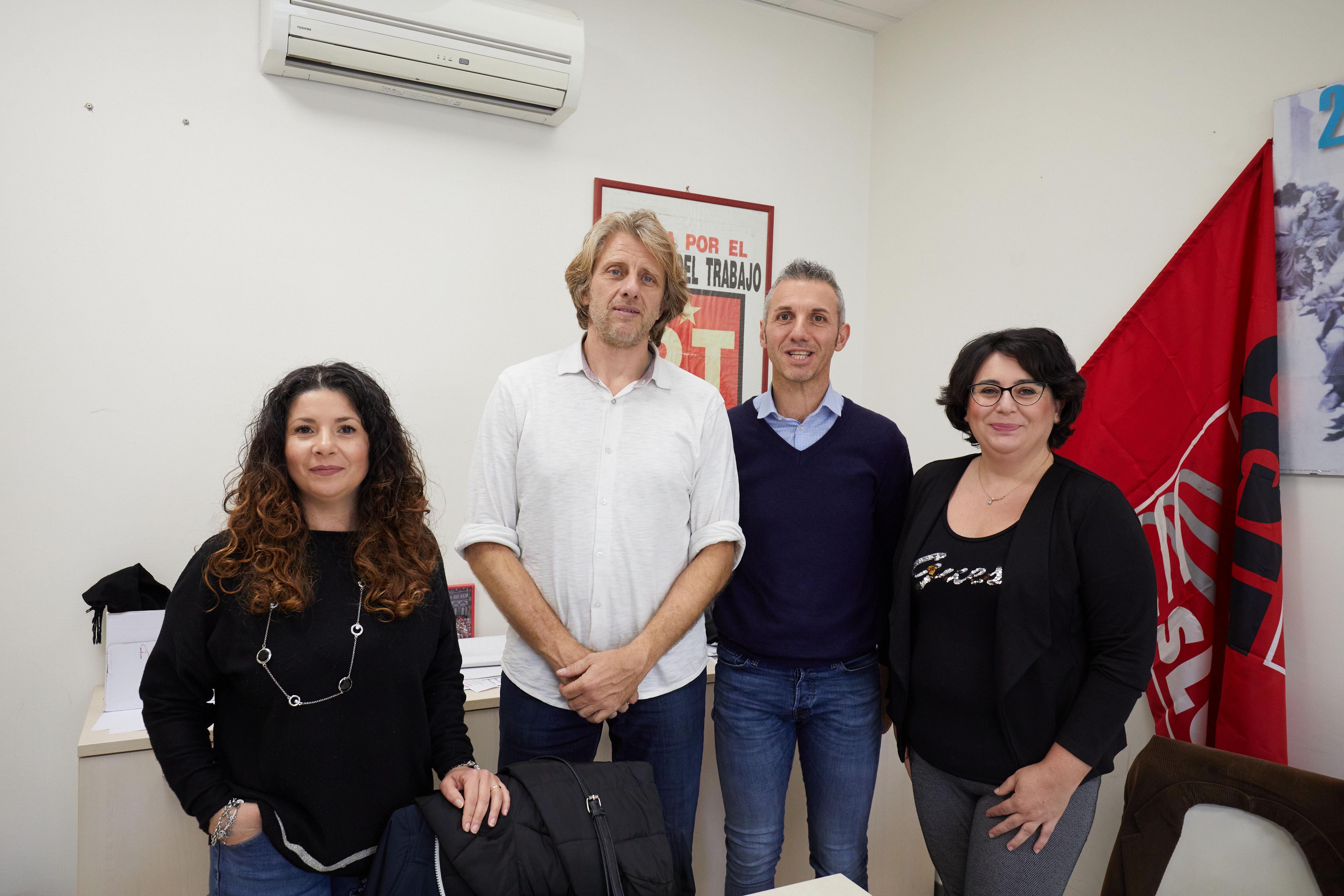 I sindacalisti di Cgil e Cisl: Anna Cardella, Samuele Falossi, Federico Fontanini, Maila Scalessi contrari a «posti precari e con meno diritti»