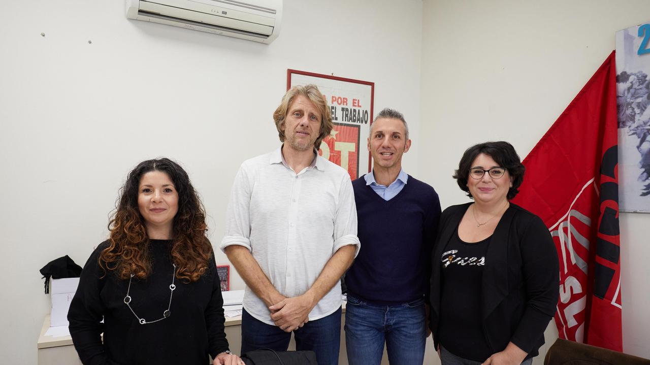 I sindacalisti di Cgil e Cisl: Anna Cardella, Samuele Falossi, Federico Fontanini, Maila Scalessi contrari a «posti precari e con meno diritti»