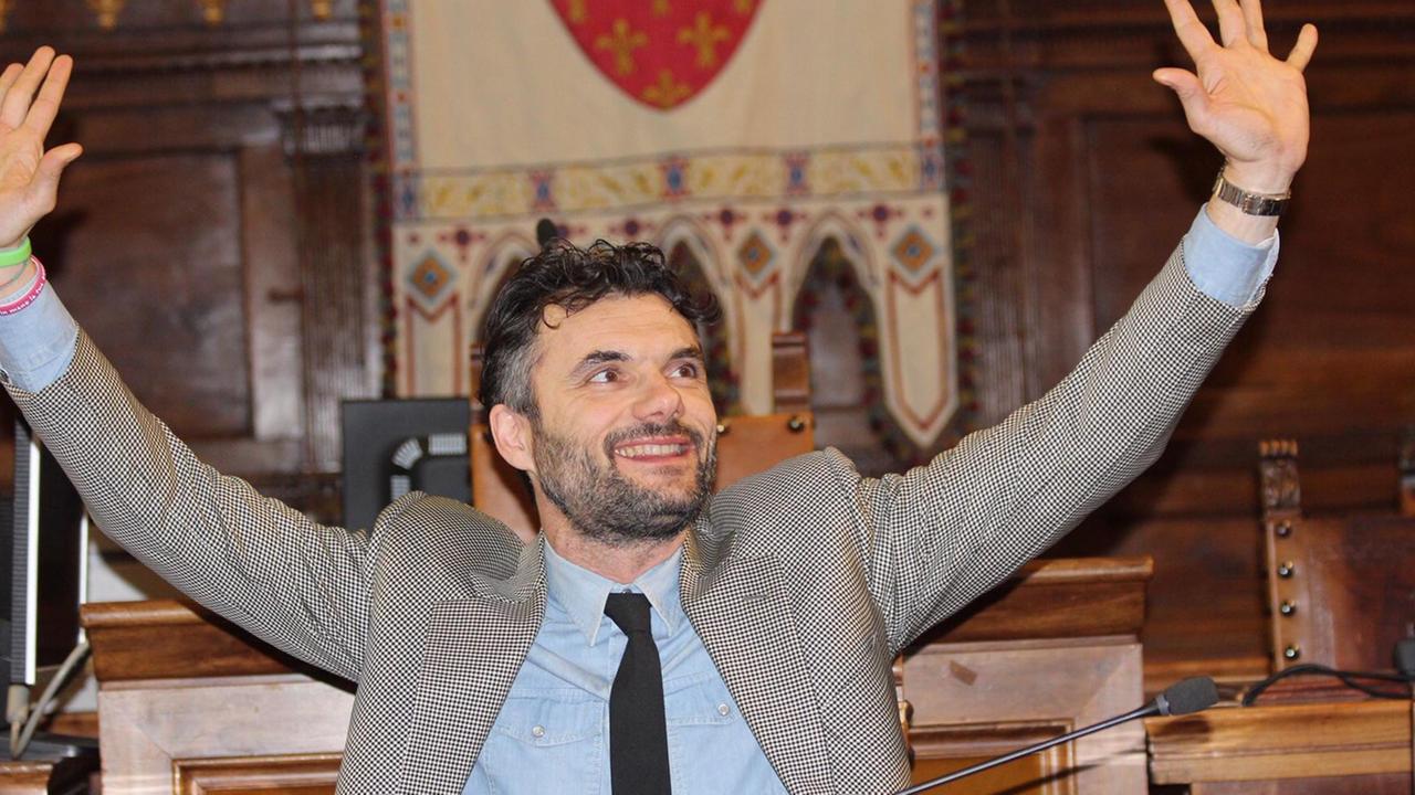 Matteo Biffoni durante la conferenza stampa di fine anno (foto Batavia)