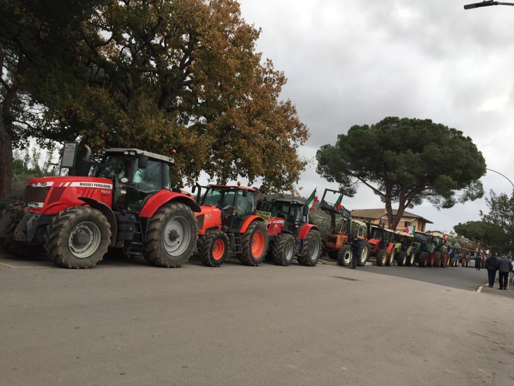 I trattori in partenza da Rispescia